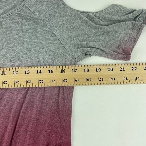 Charming Charlie Blouse Womens Medium Gray Pink Ombre Open Shoulder Knot Front - Picture 8 of 9